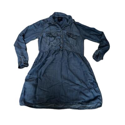 American Eagle Outfitters Blue Denim Chambray Long Sleeve Dress Size S |  eBay