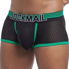 JOCKMAIL Men Quick Dry Underwear Mesh Trunk Boxer Shorts Low Rise Jockstrap