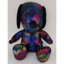 Cedar Fair Entertainment Peanuts Snoopy Plush 12in Rainbow Sparkle Metallic EXC