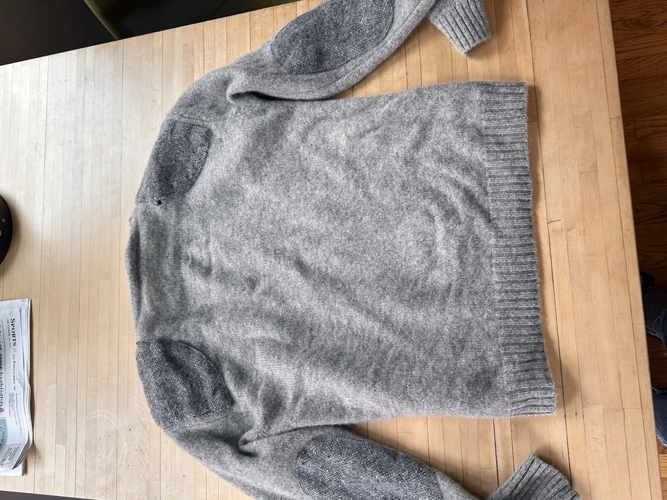 Suéter Aran Vintage Hombre Gris Medio 100% Lana Irlanda Foto 4 de 4