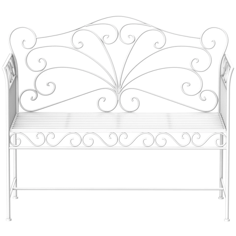 Silla de jardín vintage asiento patio terraza hierro exterior metal 2 plazas Foto 4 de 4