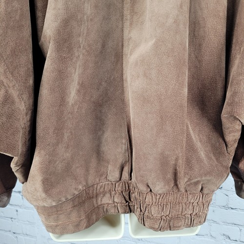 VTG Avanti Brown Genuine Pig Suede Double Breasted Batwing Jacket Size Medium M - Picture 14 of 20