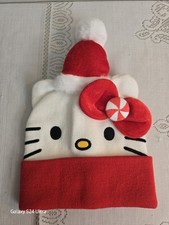 NEW SANRIO HELLO KITTY CHRISTMAS CUFF BEANIE KNIT HAT ONE SIZE WOMEN/GIRLS