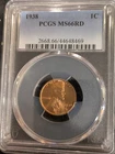 1938 RED PCGS MS-66  Lincoln BU   coin uncirculated cent  Whole Set Listed