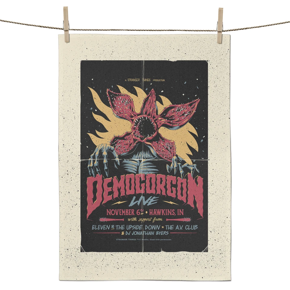 Stranger Things Demogorgon Live Tea Towel
