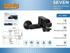 Wannenarmatur schwarz matt "SEVEN" Easily 94009 - Modern mit Belüfter dfh