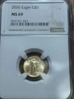 U.S. Mint American Eagle $5 Gold Coin 2026 1/10 oz NGC MS 69