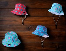 The Preppy Pelican Collection Kids Bucket Hat Turtle Mermaid Flamingos Crab
