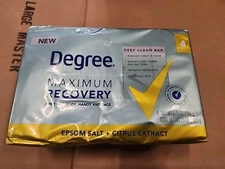 4 Bars Degree Maximum Recovery Epsom Salt + Citrus Extract Bar Soap 3.75 Oz.