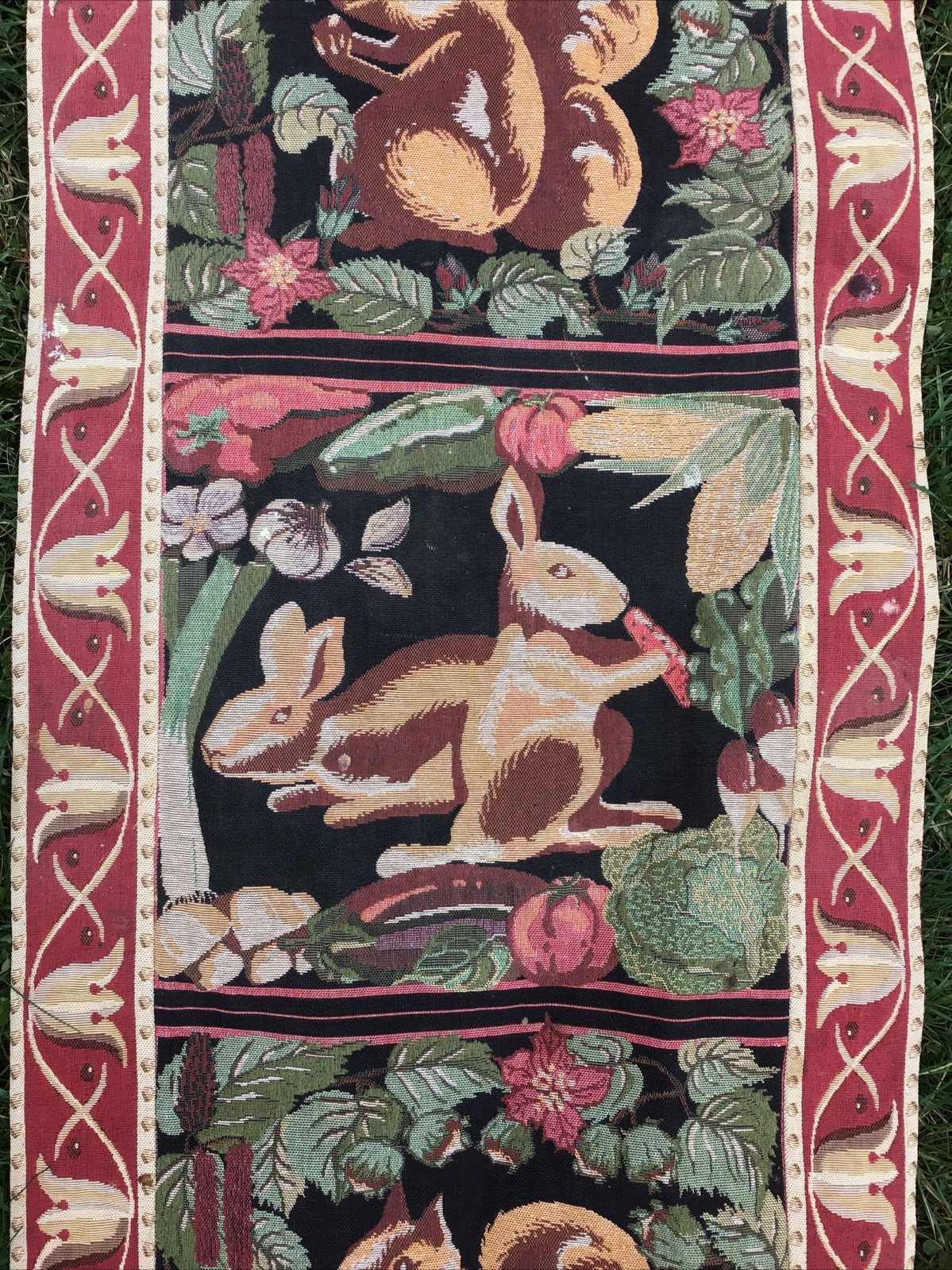 ARTS AND CRAFTS WILLIAM MORRIS STYLE TAPESTRY TABLE RUNNER RENAISANCE WOVEN ART