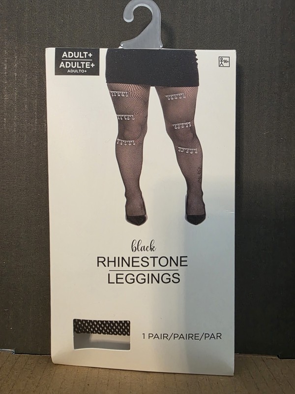 NEW Adult Plus size Wommens black rhinestone fishnet leggings sexy costume HOT