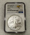 2024 Silver Eagle NGC MS70 ~ Early Releases ~ Rare Bald Eagle Label (074)