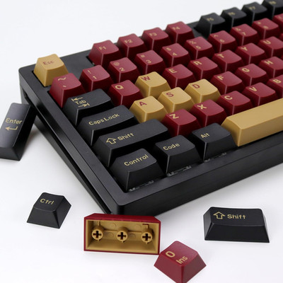 174 Keys Red Samurai PBT Double Shot Custom Keycap Set for Mechanical Keyboards