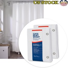 Heavyweight Vinyl Shower Curtain Liners Mildew Resistant 10-Gauge 2-Pack New