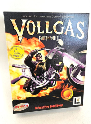 VOLLGAS - Full Throttle (PC,1995,DEU/ENG) 90s, KULT, RETRO, BIG BOX, CIB, RAR!