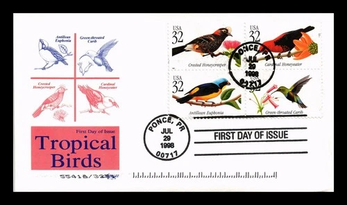 ARTMASTER US COVER FIRST DAY OF ISSUE BOOKLET TROPICAL BIRDS