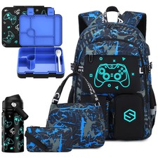 4 Pcs Set Backpack for Boys-Usb Charging Port - Gamer Boys Backpacks for School