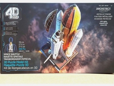4D Build Space Shuttle 3D Model Kit w/ LED Lights, 346 Pieces, Ages 12+