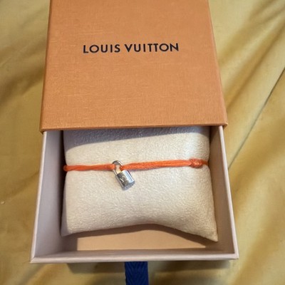 Gebrauchtes Louis Vuitton Armband Orange Lock It Silber Lock String