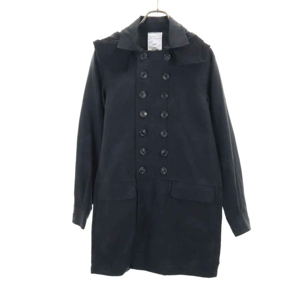 Used SHAREEF made in Japan linen trench coat 2 black Men's image 1