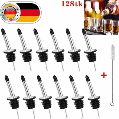 Flaschenausgießer Schnapsausgießer Dosierer Ausschenker 12er Set Edelstahl DE - Bild 1 von 4