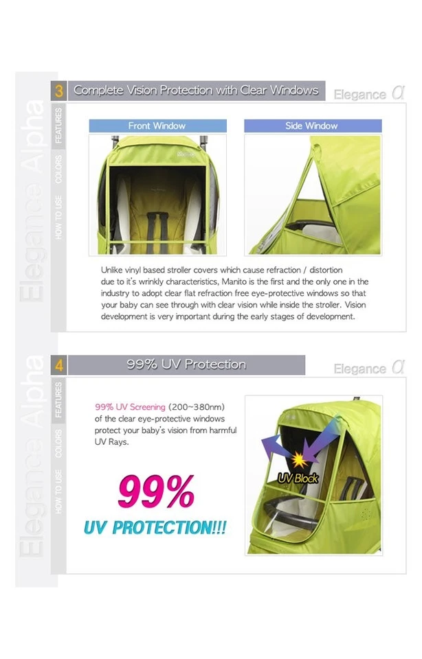 Cubierta de lluvia Alpha Stroller Weather Shield púrpura 15-19 pulgadas toldo Foto 4 de 4