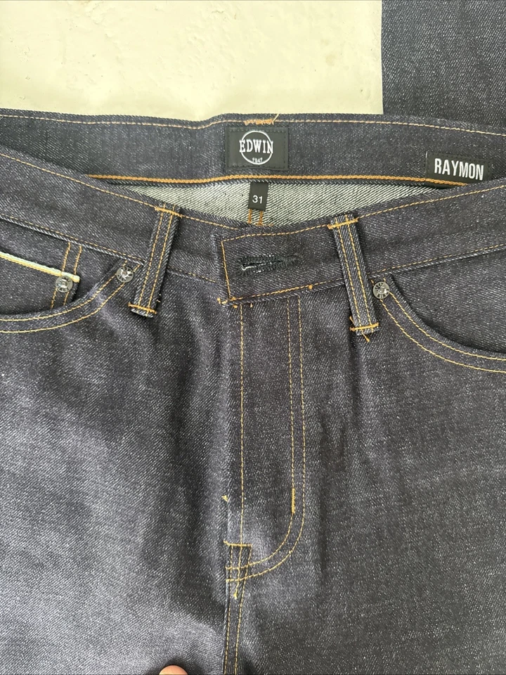 Edwin Rainbow Japanese Selvedge Denim Mens 31 X  34 Raymon Raw Denim - Image 2 of 4