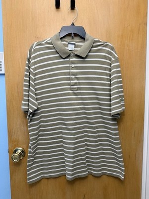 Lacoste Men s Size 7 Olive Green White Striped Polo Shirt Made in France