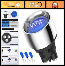12V Push Button Starter Switch 50A Momentary Ignition Switch with Blue LED for C