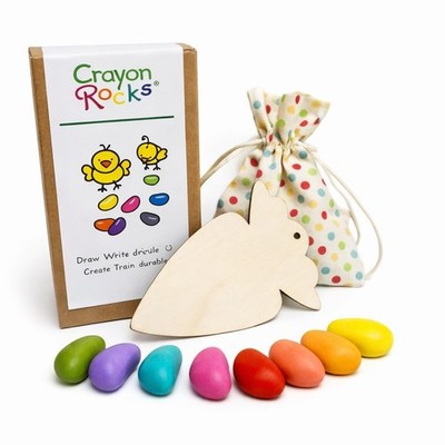 Crayon Rocks Easter Garden Set 8 Crayons Wooden Carrot Spring Art Kit Kids