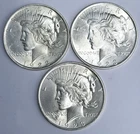 3 Count- 1923 Peace Dollar $1 Circulated Coins 90% Silver All Philadelphia Mint