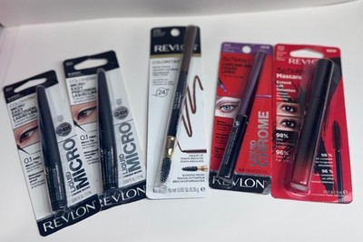 Revlon Eye Makeup Bundle 5pc So Fierce Mascara, Micro Liquid Liners, Brow Pencil