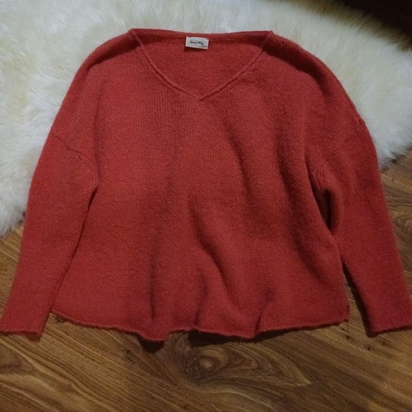 Women American Vintage Sweater Red Wool 38 / M /