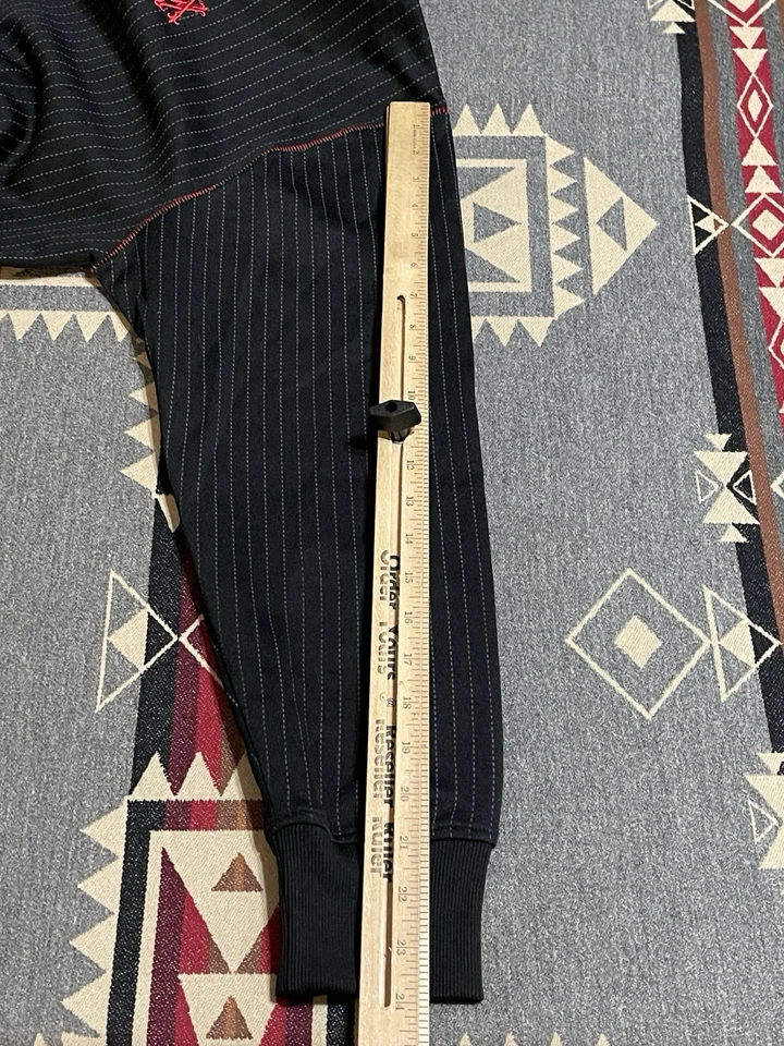 Avirex Men’s Track Jacket M Black Red Stripe Full Zip Single Stitch T41 - Image 4 of 4