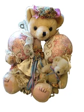 Vintage Sorrow Grief Teddy Bear 13" tall by Shirley Hock Charming Collectable