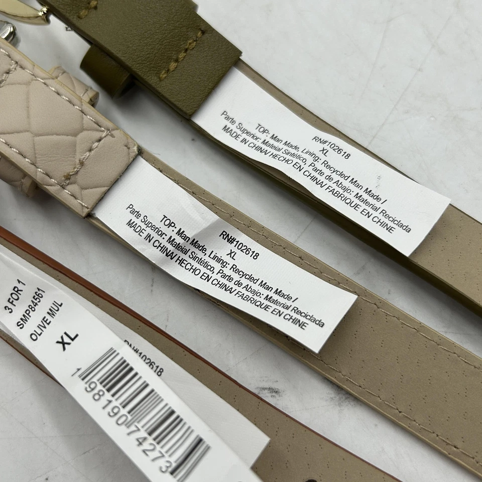 Steve Madden Conjunto de Cinturón Mujer XL Beige Oliva Marrón Paquete de 3 Multi Estilo Moda Nuevo Foto 4 de 4
