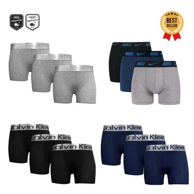 NIK Men Boxer Shorts Breathable Moisture Wicking Underwear Trunks Boxer Brief 6 Pack