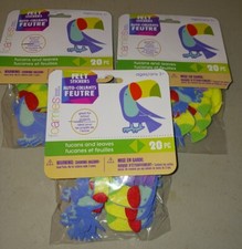 FOAMIES felt STICKERS, tucans and leaves,20 pc per pkg,3 packages,unused