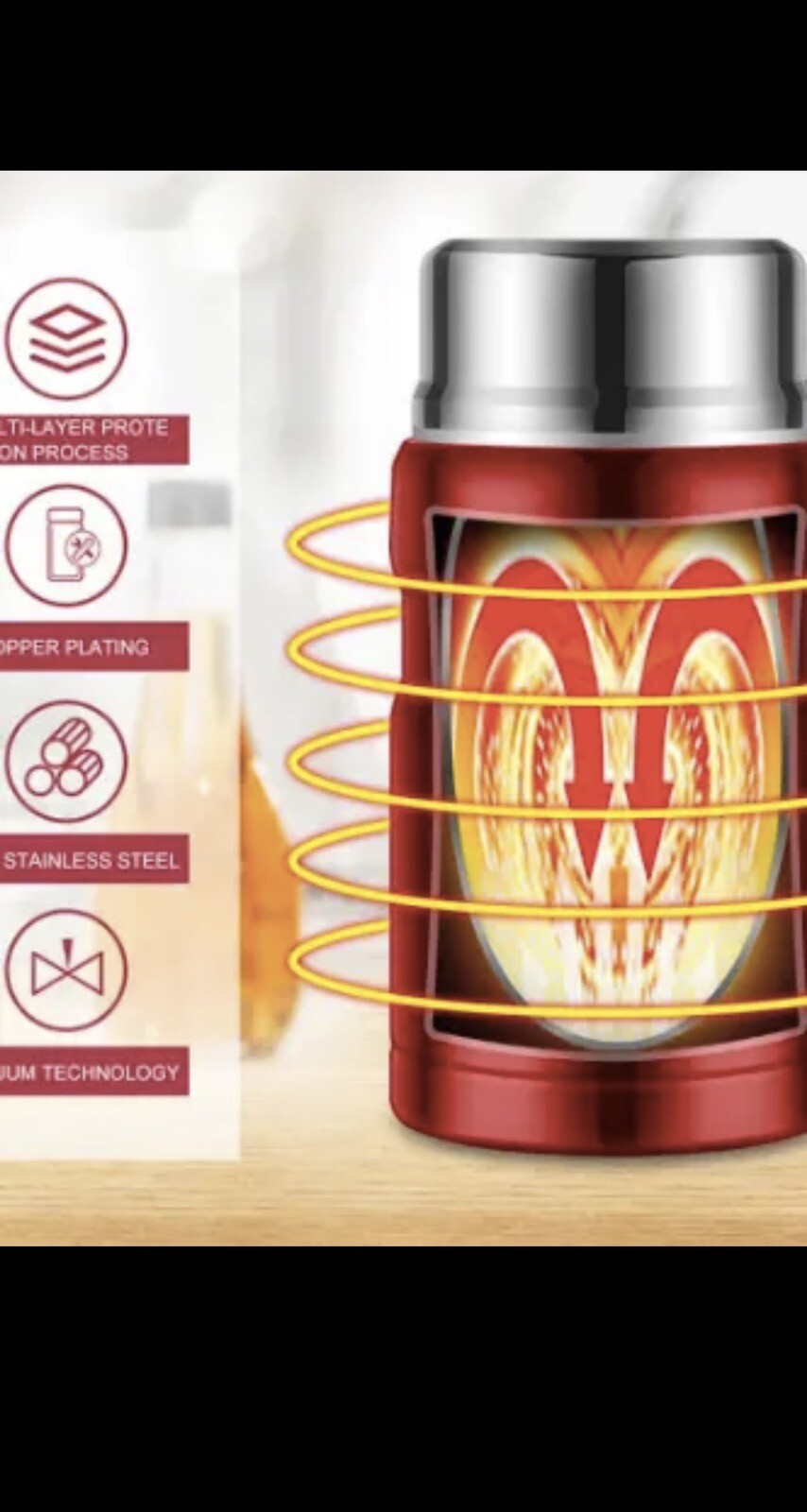 Thermos 184807 Stainless King Food Flask, Cranberry Red, 0.47 ML eBay