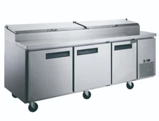 NEW 3 Door 90" Refrigerated Pizza Prep Table Stainless Cooler Dukers DPP90 #2196