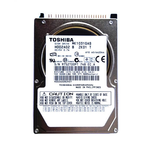 Original Toshiba MK1031GAS 100GB 4200RPM IDE PATA 2.5" Laptop Hard Disk Drive