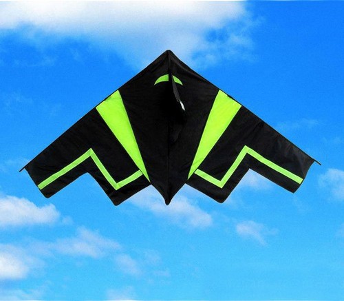 Large Stealth Bomber Design Kite Fiber Glass Frame with Free Line Set and Bag - Picture 6 of 6