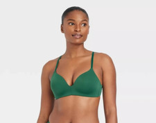 Auden Wireless Bra Women's 36C Lightly Lined Adjustable Straps Green NWT