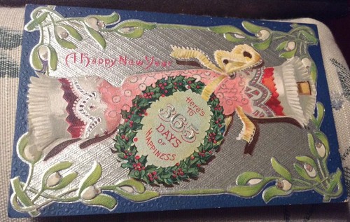 8 Antique Postcard Victorian Floral Bells Happy New Year Birds Pansy Card Lot - Picture 4 of 9