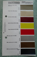 TALBOT MATRA Farbtabelle FARBKARTE 1982 Farbmuster Lackmuster STANDOX
