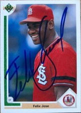 Felix Jose Autographed 1991 Upper Deck #387