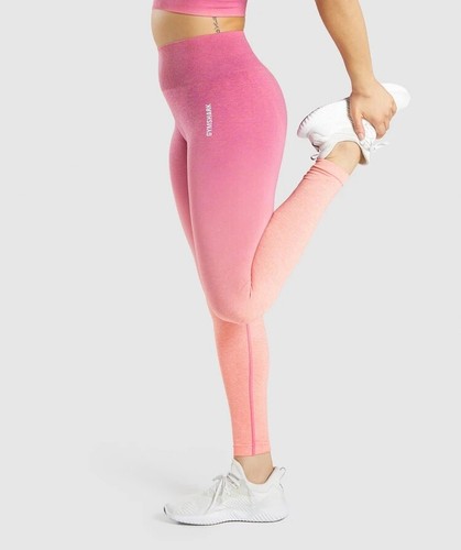 Seamless Leggings- Medium- Pink/Orange 