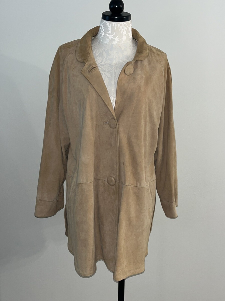 Lavorazione Artigianale Soft Tan Leather Jacket Women’s Size 42 XXL