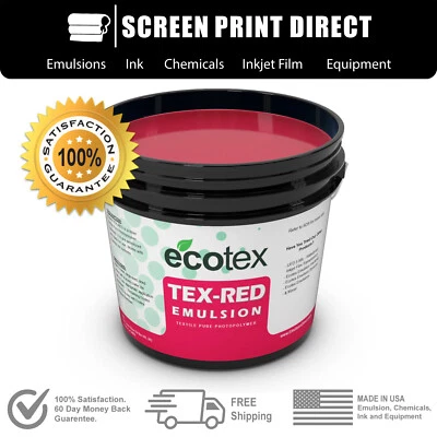 ECOTEX® CHROMALINE SAATI ULANO KIWO CCI NAZDAR Ecotex® Red Textile Pure Photopolymer Emulsion For Screen Printing - Quart 32oz