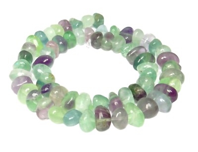   Regenbogenfluorit rundliche Nuggets 8-10 mm Fluorit Edelsteinperlen Strang  